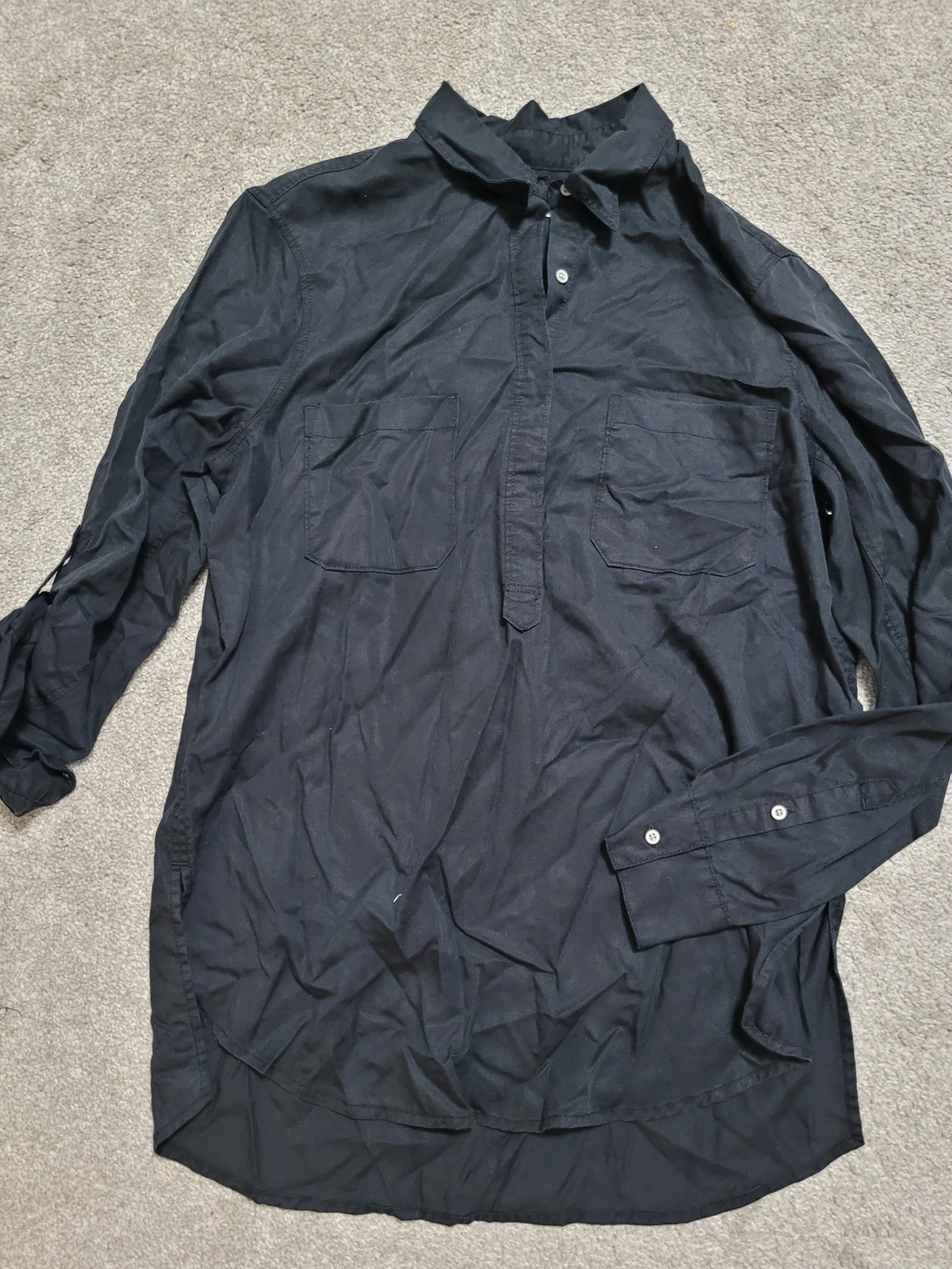 Womens Long Sleeve Dress Lou & Grey Size S Black